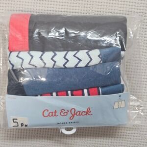 Cat & Jack Boys Boxer Briefs 5 Pack Multicolor Cotton Size M 8 Striped Chevron
